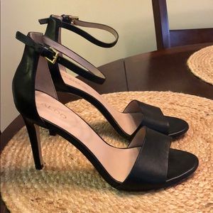 Aldo Black Ankle Strap Pumps